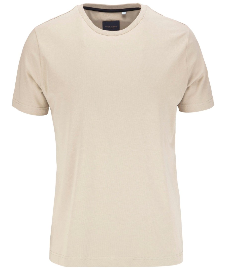 Guide London | Short Sleeve Cotton Lycra Stretch Crew Neck T-Shirt