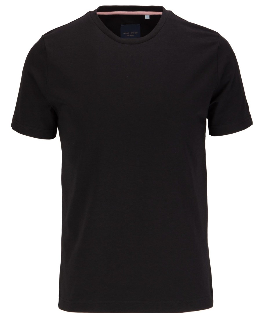 Guide London | Short Sleeve Cotton Lycra Stretch Crew Neck T-Shirt