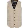 Guide London | Summer Linen Blend Waistcoat Sand