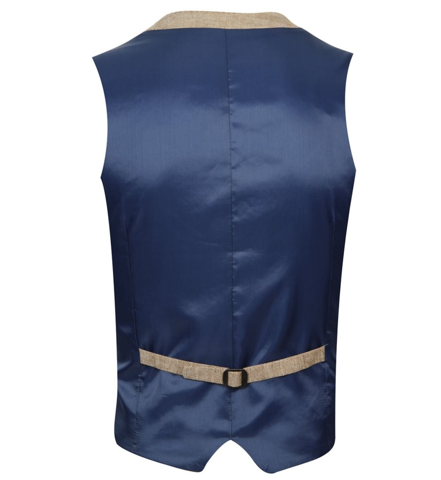 Guide London | Summer Linen Blend Waistcoat Sand